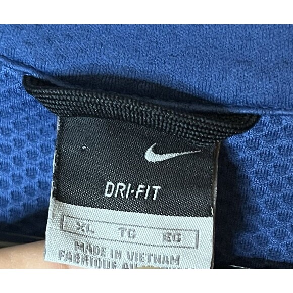 Nike Womens XL Dri Fit Mock Neck Quarter Zip Blue & Black Pullover - Picture 2 of 6